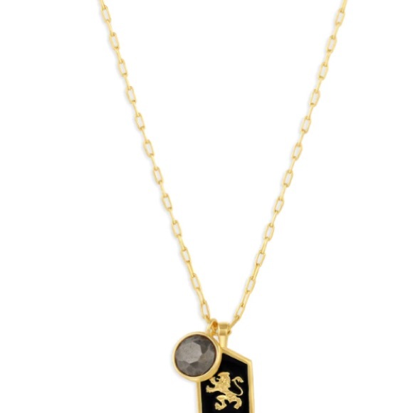 Gorjana Jewelry - GORJANA
Power Gemstone Crest Necklace-Gold Toned Black Cats Eye